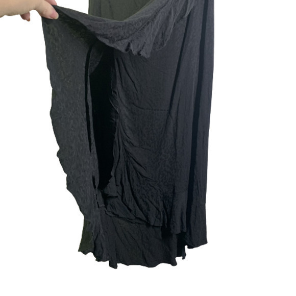 ILLA‎ ILLA Black Animal Print Wrap Midi Skirt - Picture 5 of 9